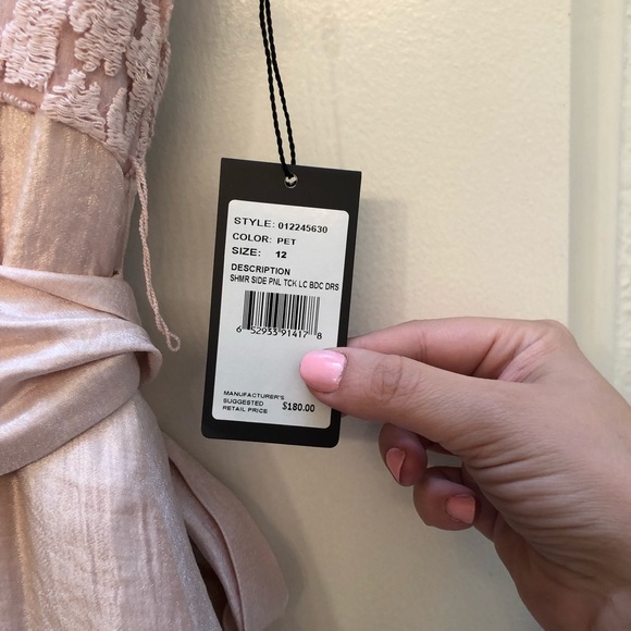 Adrianna Papell cap sleeve blush pink dress sz 12. - Picture 5 of 5